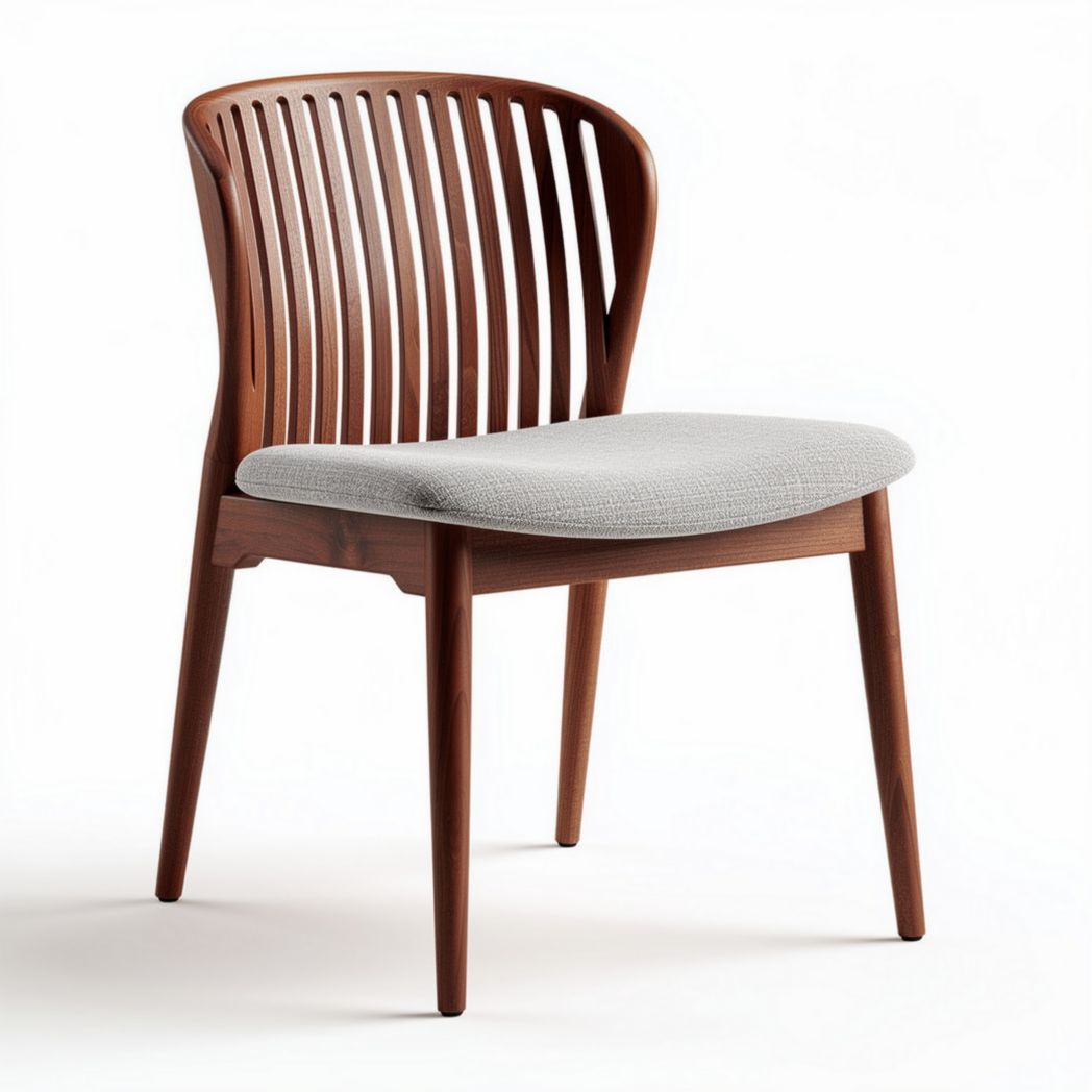 Chaise en bois de hêtre avec assise en tissu gris dimensions 45 x 50 x 85cm