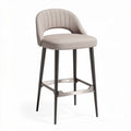 Tabouret de bar en tissu beige avec pieds en métal noir 45 x 45 x 100cm