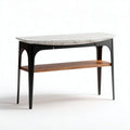 Table console en métal doré et bois 140 x 30 x 75cm pour entrée