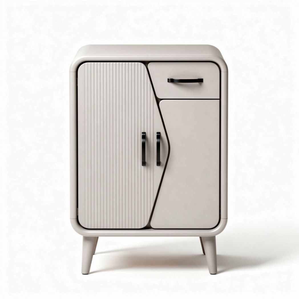 Meuble de rangement avec porte en bois et tiroir en couleur beige 50 x 40 x 80cm