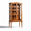 Vitrine en bois marron de 80 x 40 x 160 cm avec portes en verre transparent